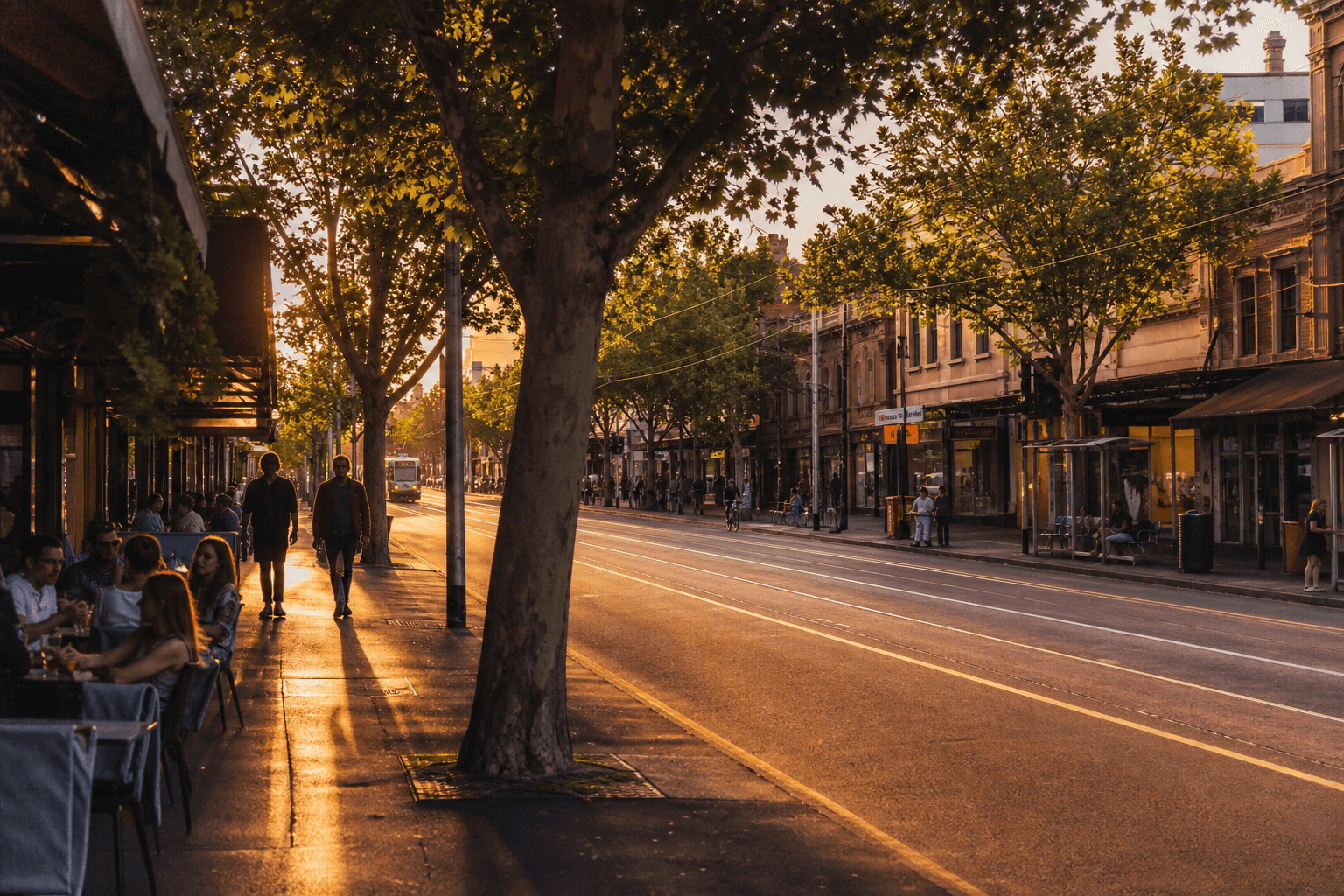 Chapel Street, Prahran at golden hour